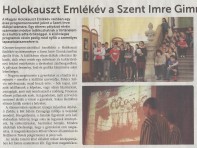 Újbuda, 2014. április 23., Holokauszt Emlékév a Szent Imre Gimnáziumban